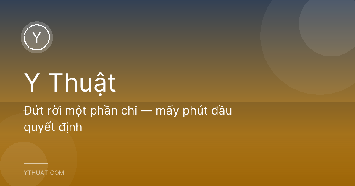 Đứt rời một phần chi — mấy phút đầu quyết định